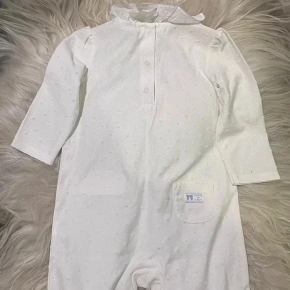 JANIE & JACK NEW Swiss Dot White Lilac Ruffle One Piece Onesie Baby Girl 12-18 m - Picture 4 of 5